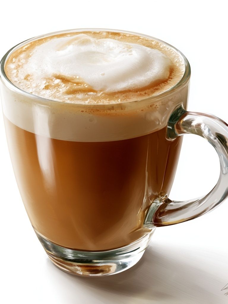 Cappuccino Glass Cup Poster. poster — food-drink art