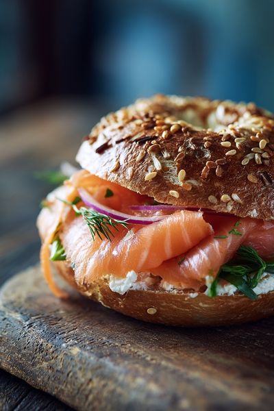 Smoked Salmon Bagel Photography Poster.