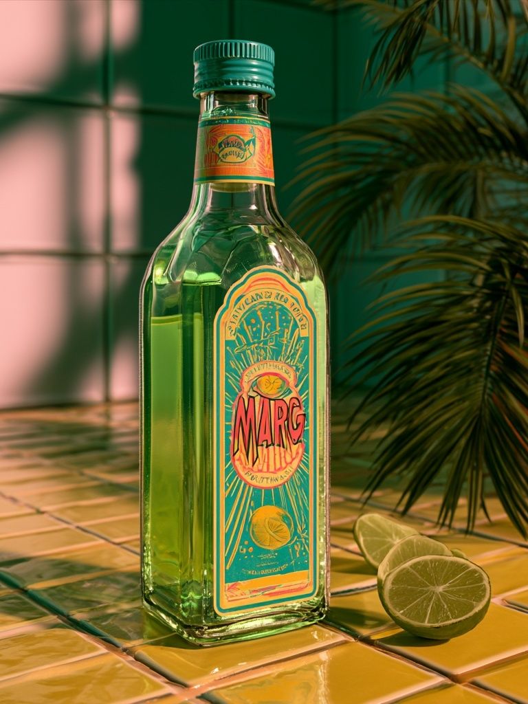 Margarita Bottle Still Life Poster. poster detail