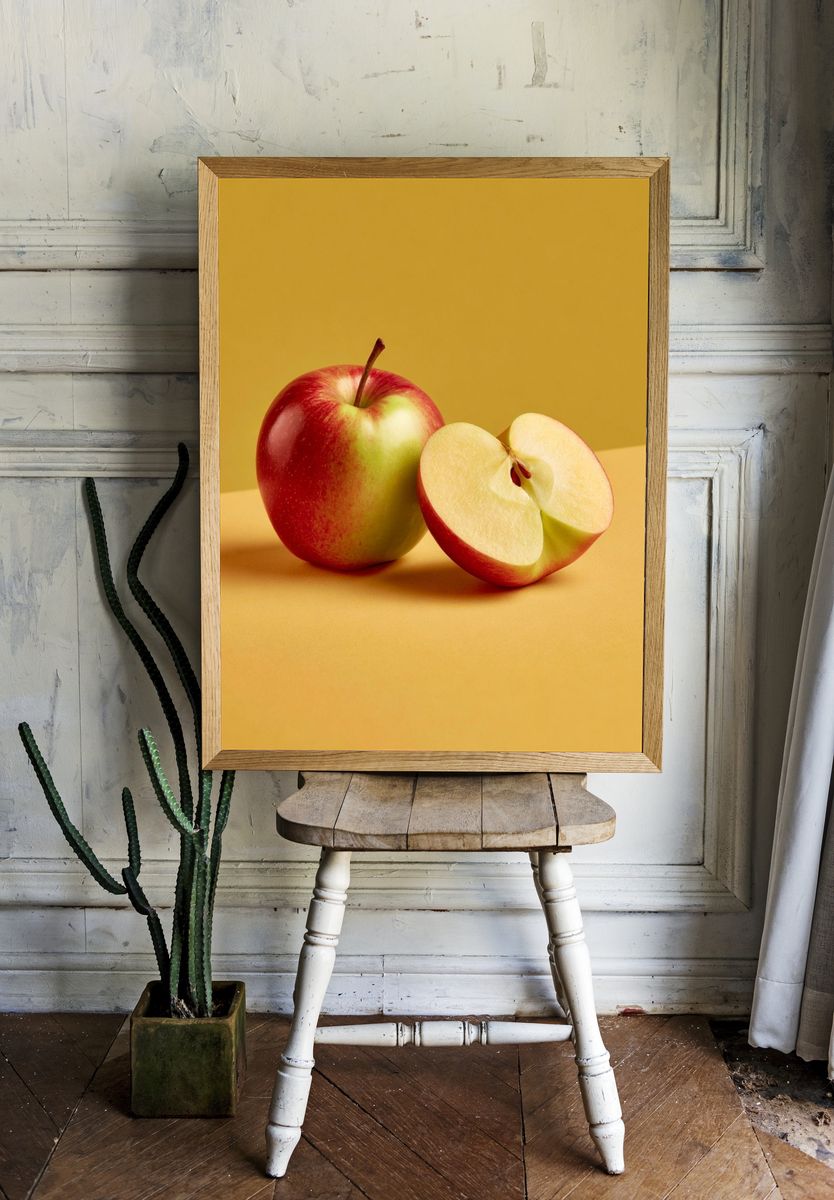 Red Apple Still Life Poster. — room view 1