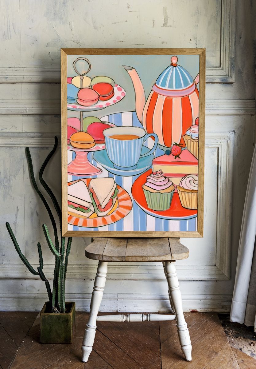 Afternoon Tea Treats Illustration Poster. room preview