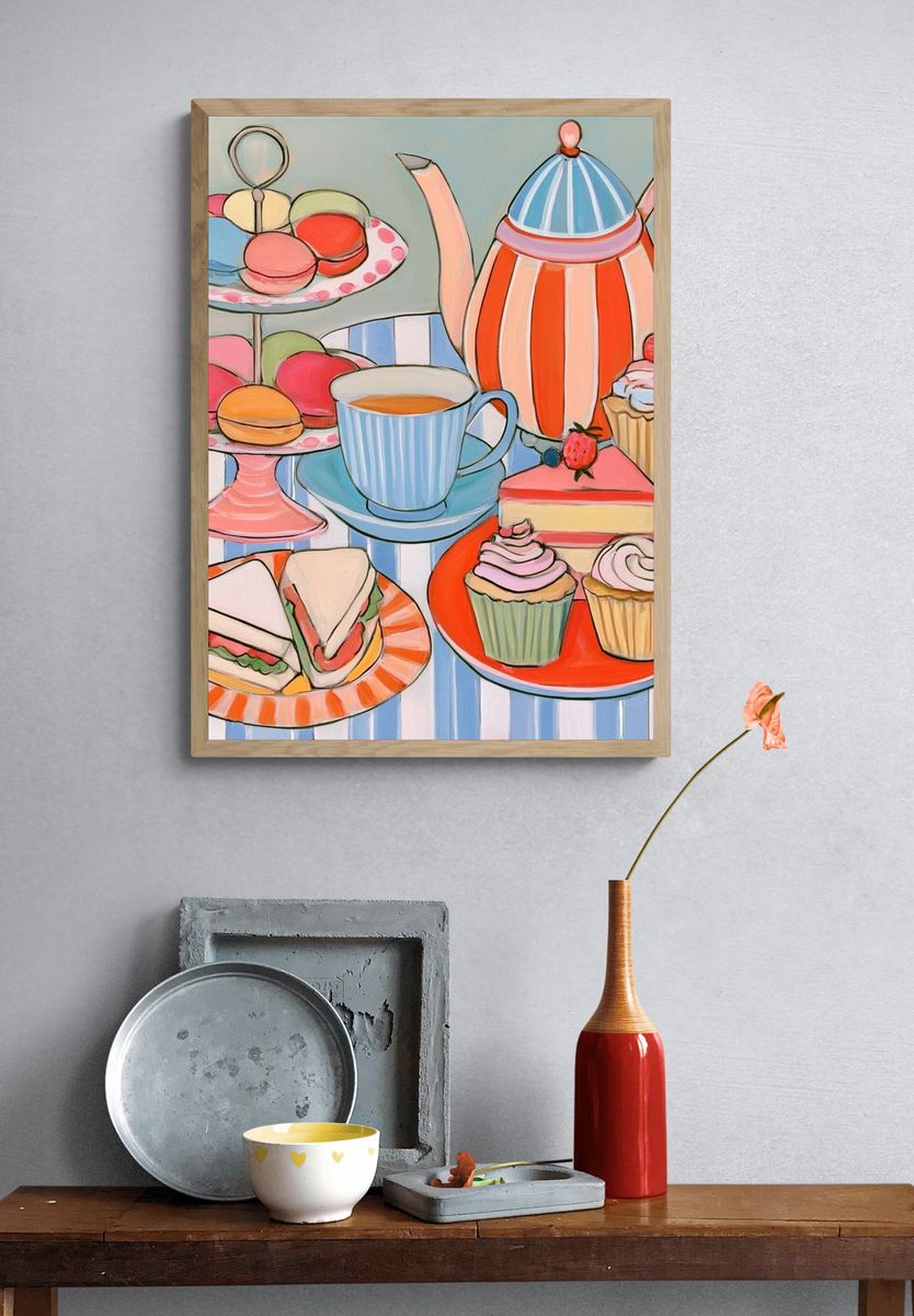 Afternoon Tea Treats Illustration Poster. — room view 3