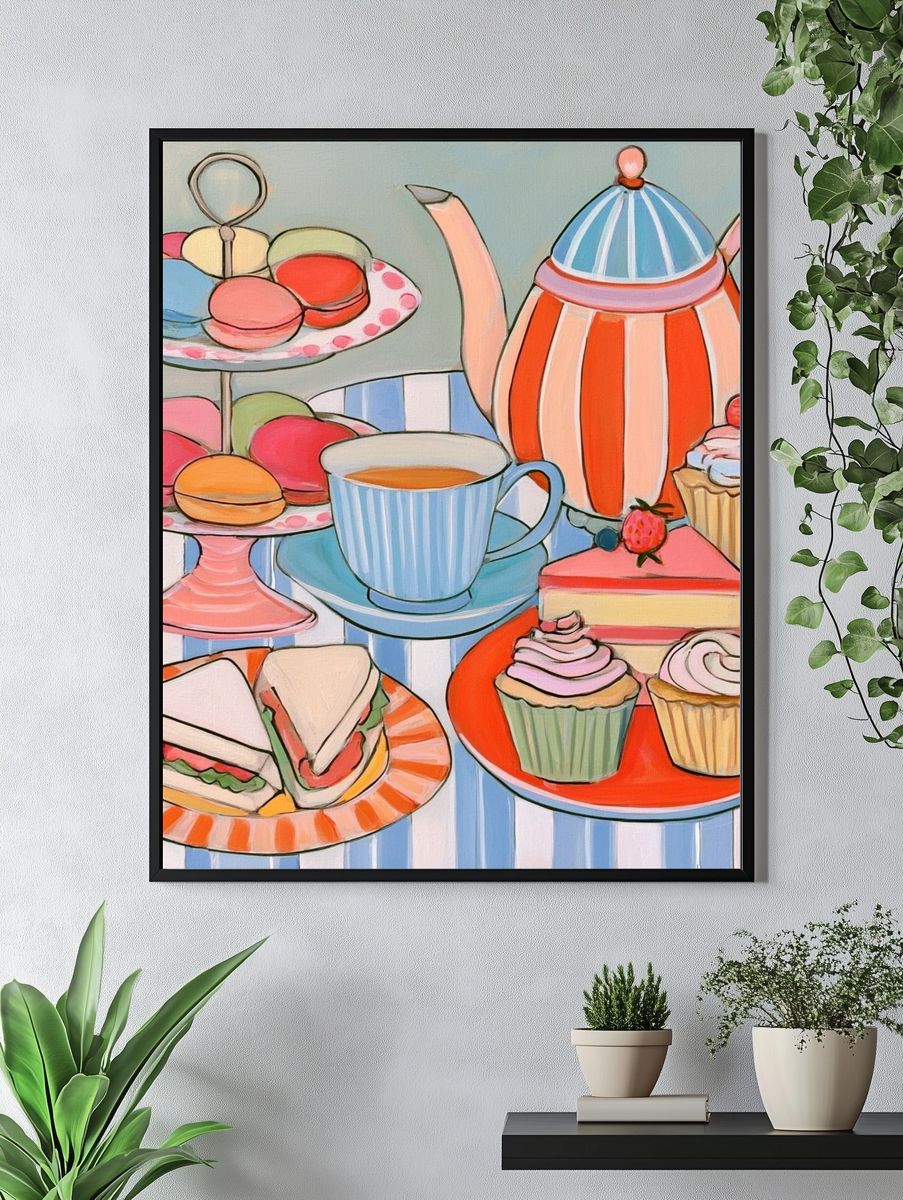 Afternoon Tea Treats Illustration Poster. — room view 4