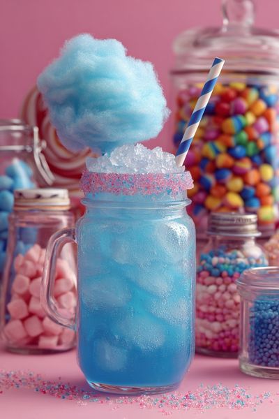 Blue Cotton Candy Drink Poster. poster print