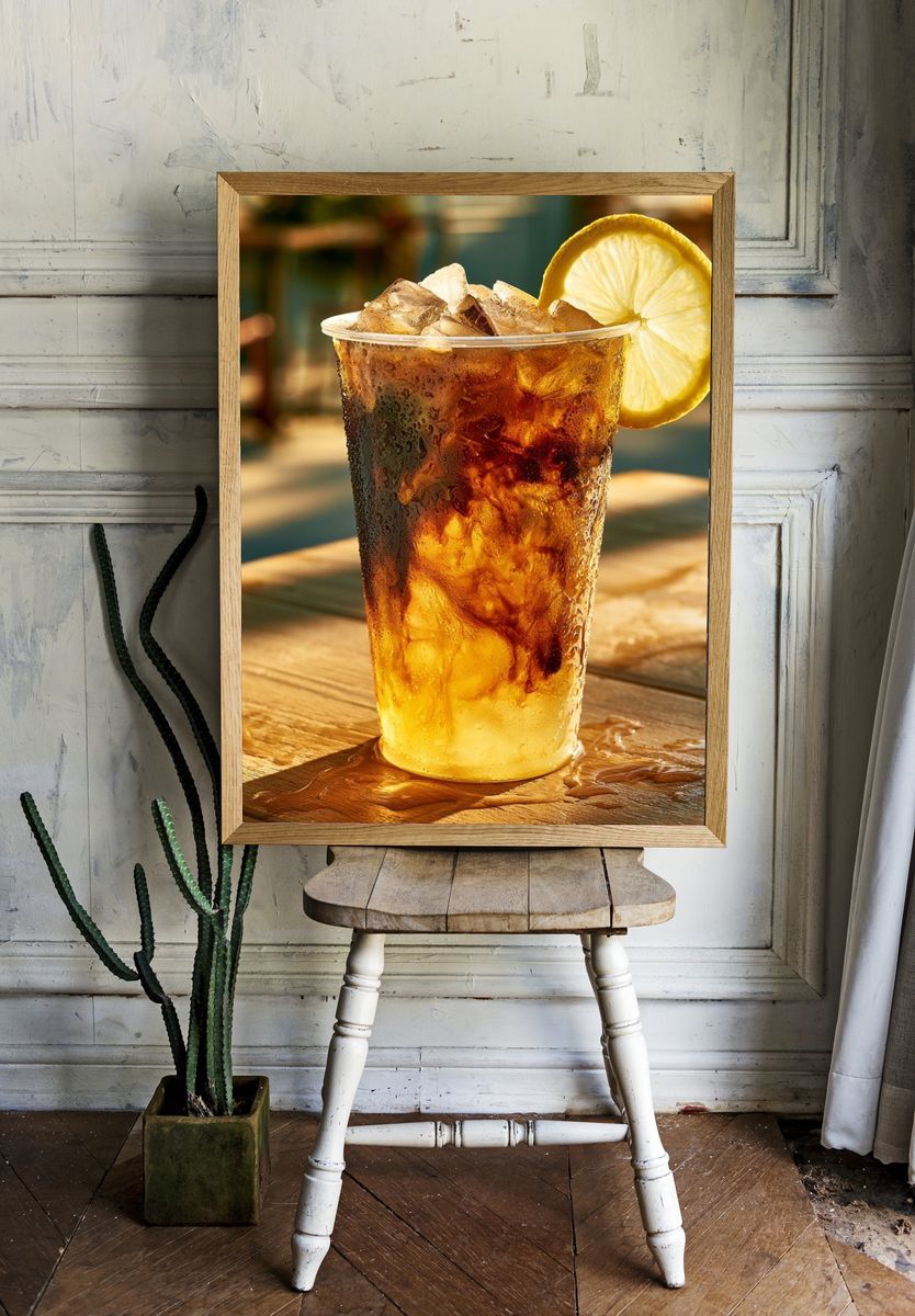 Iced Lemon Tea Photography Poster. — room view 1