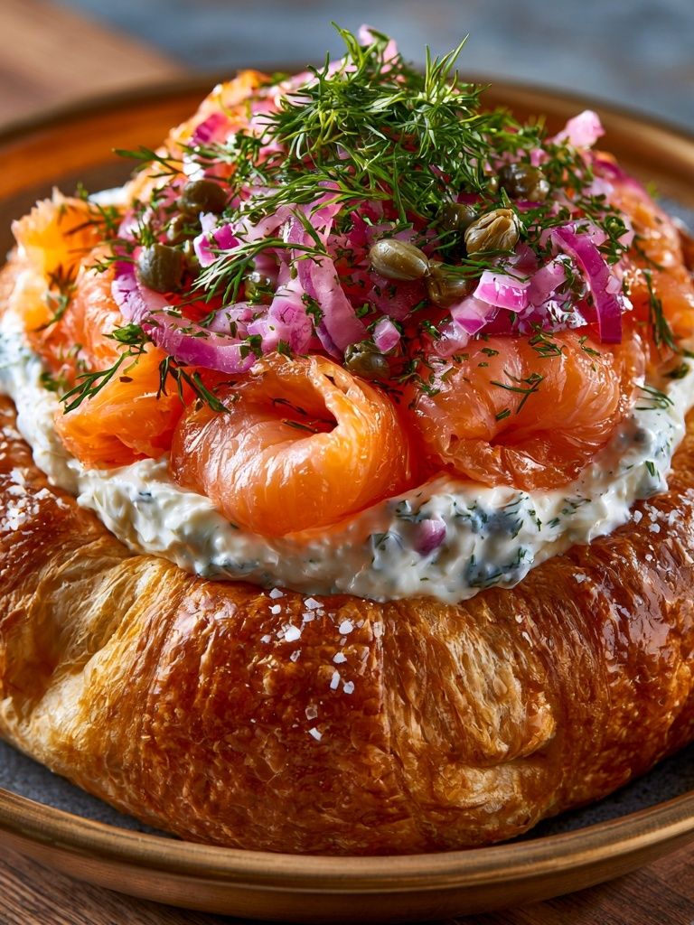 Smoked Salmon Croissant Poster. poster detail
