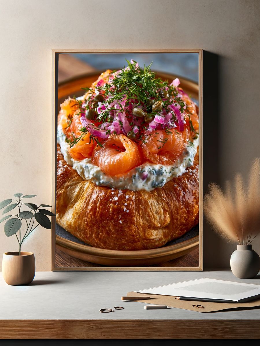 Smoked Salmon Croissant Poster. — room view 2