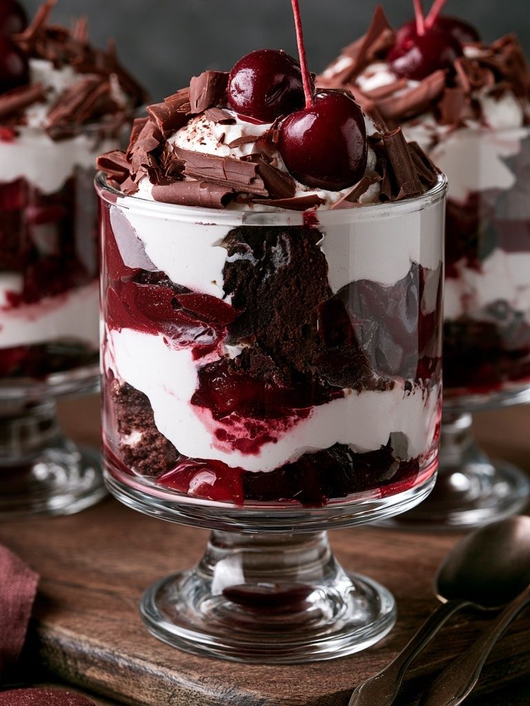 Cherry Chocolate Trifle Print. poster — food-drink art