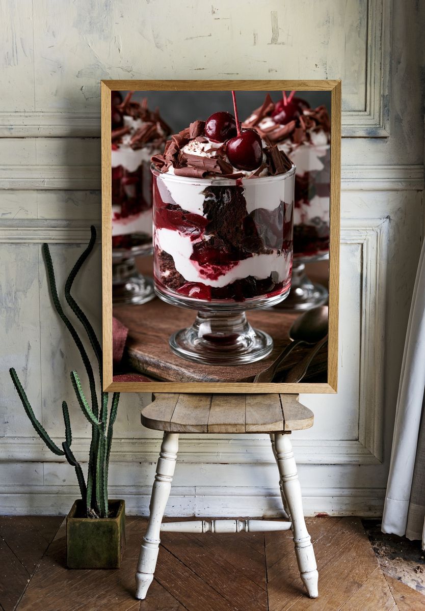 Cherry Chocolate Trifle Print. — room view 1