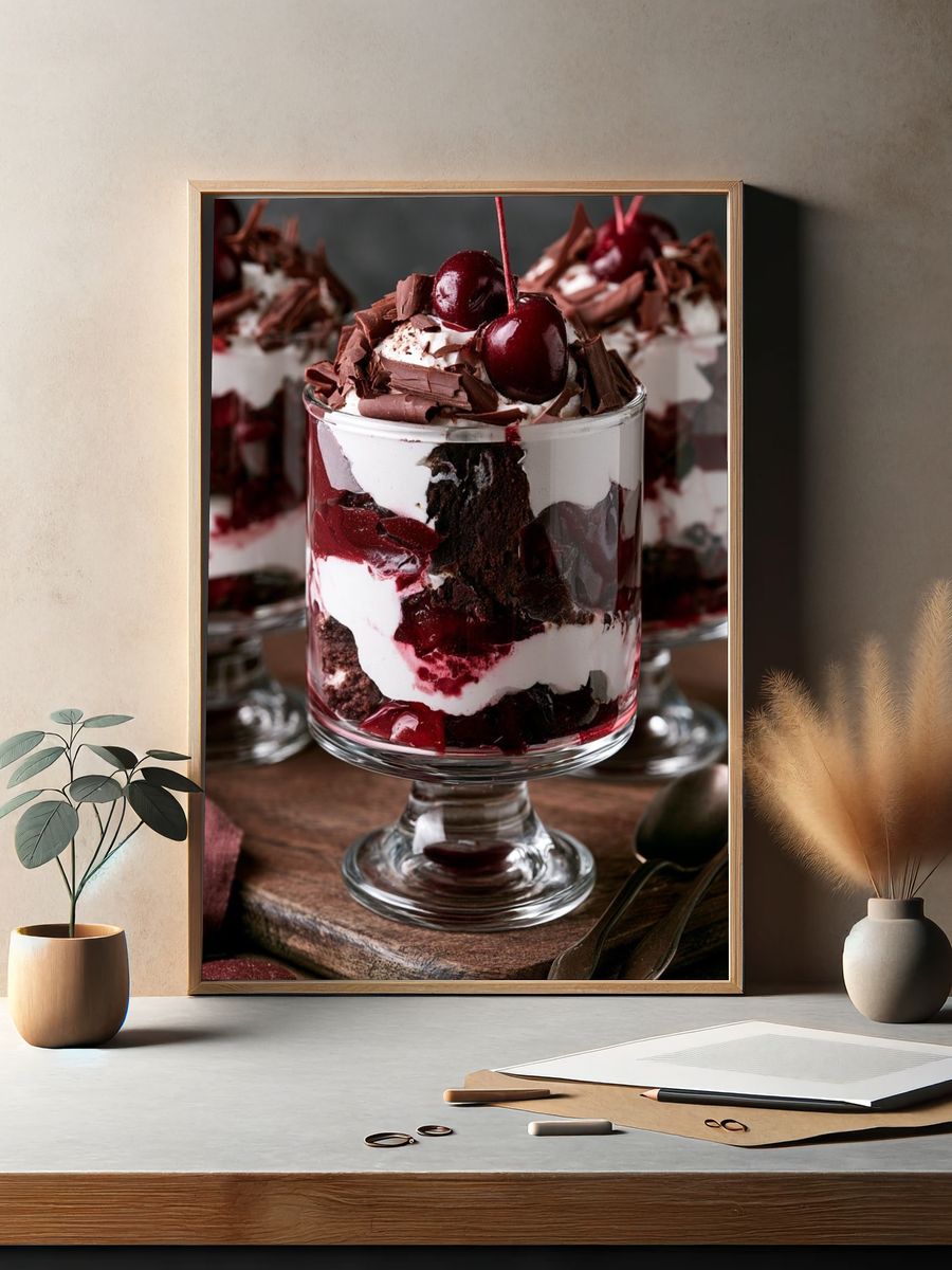 Cherry Chocolate Trifle Print. — room view 2