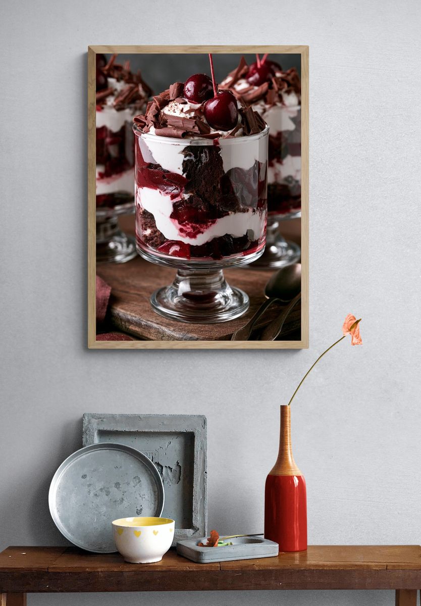 Cherry Chocolate Trifle Print. — room view 3