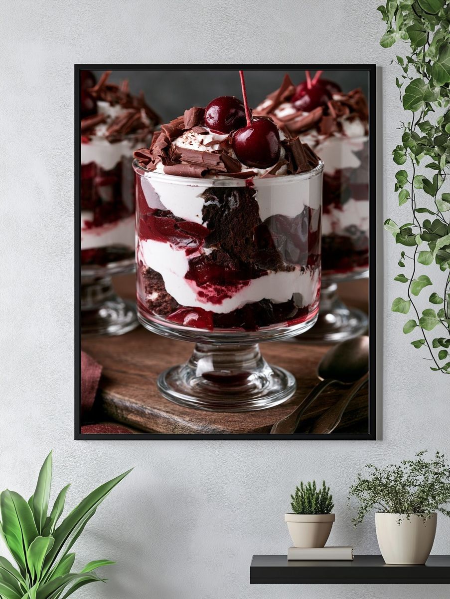 Cherry Chocolate Trifle Print. — room view 4