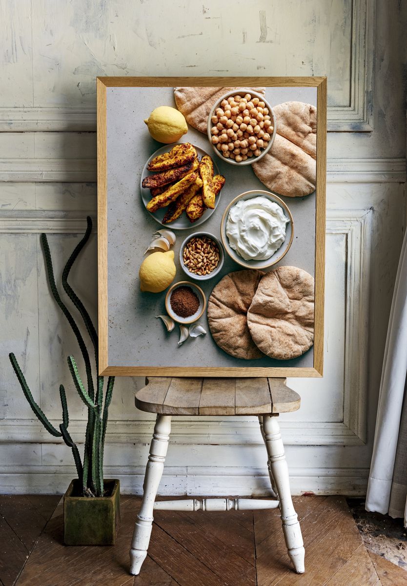 Mediterranean Mezze Still Life Print. — room view 1