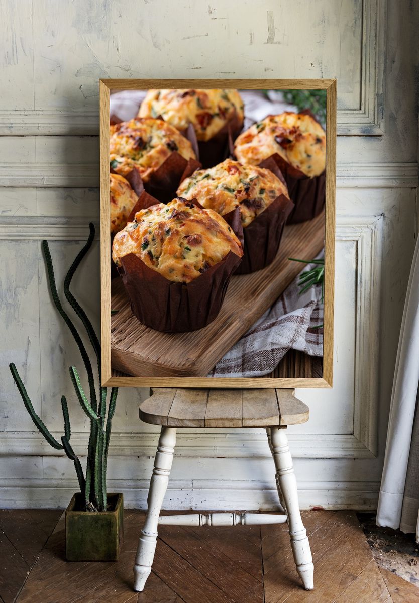 Savory Herb Muffins Photography Poster. room preview