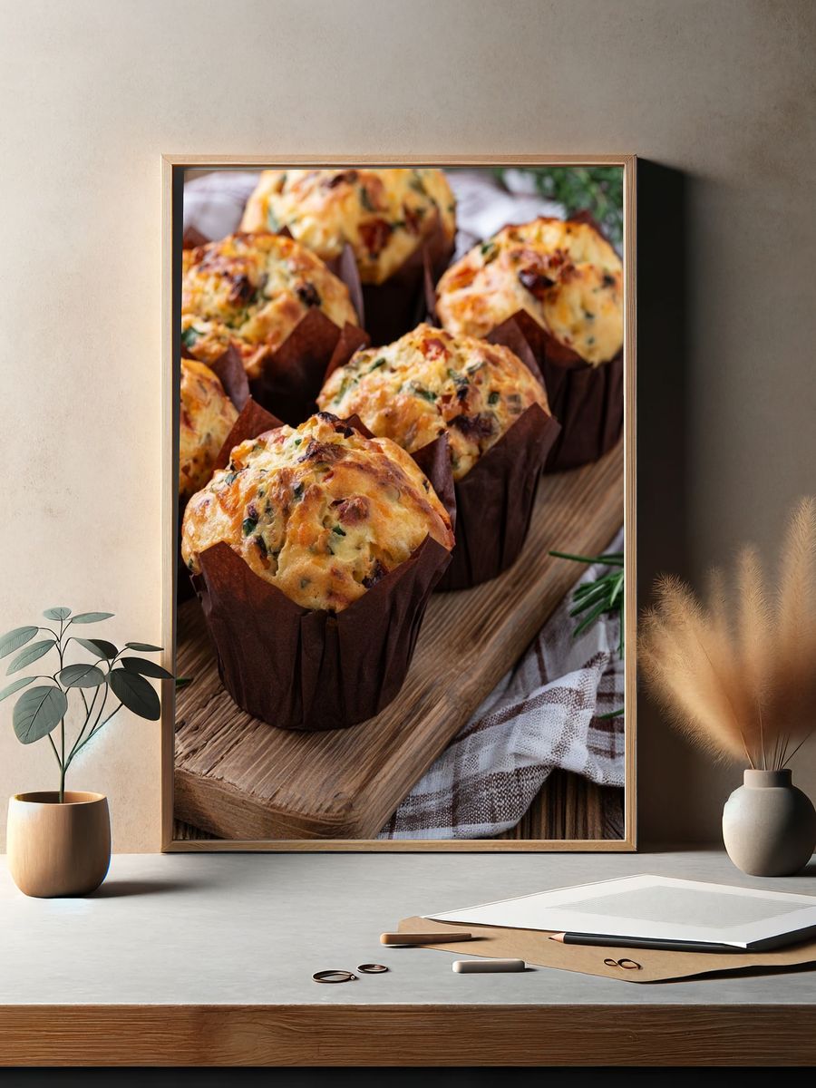 Savory Herb Muffins Photography Poster. — room view 2