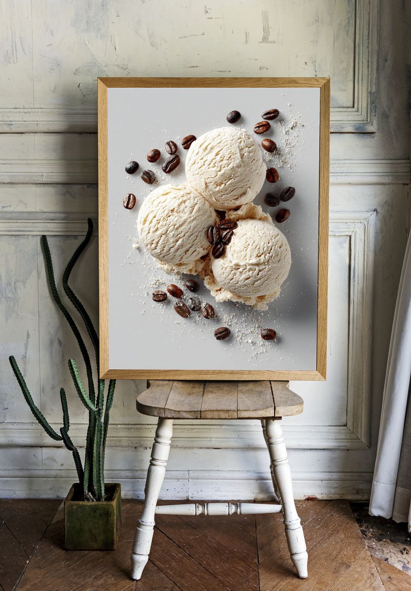Coffee Ice Cream Still Life Poster. — room view 1