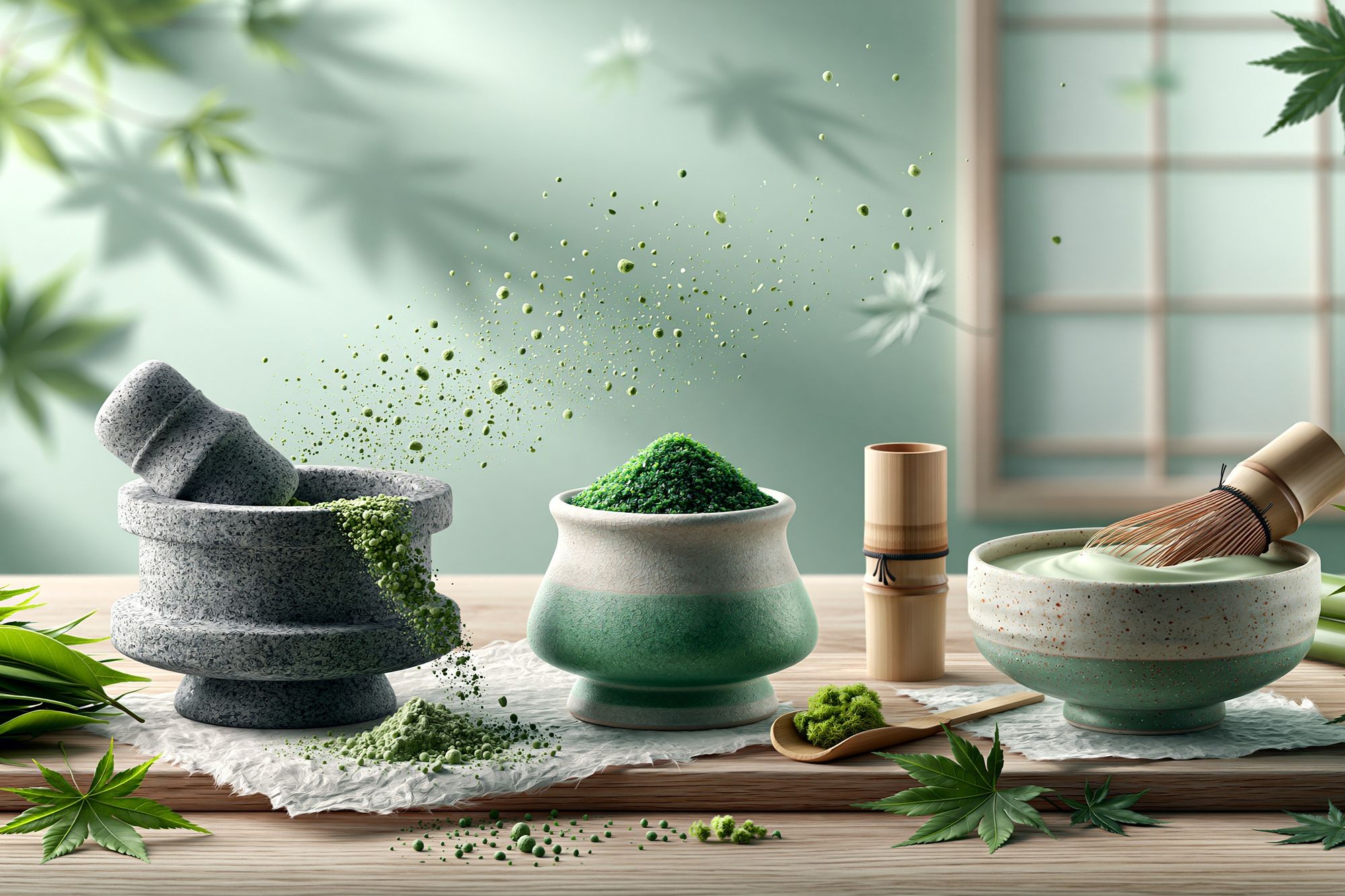 Matcha Tea Ceremony Still Life Poster. poster detail