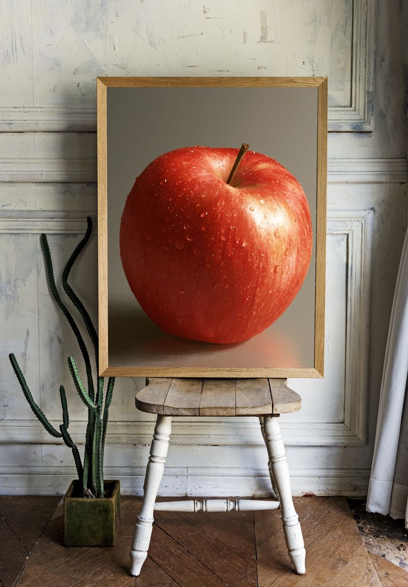 Red Apple Still Life Poster. — room view 1