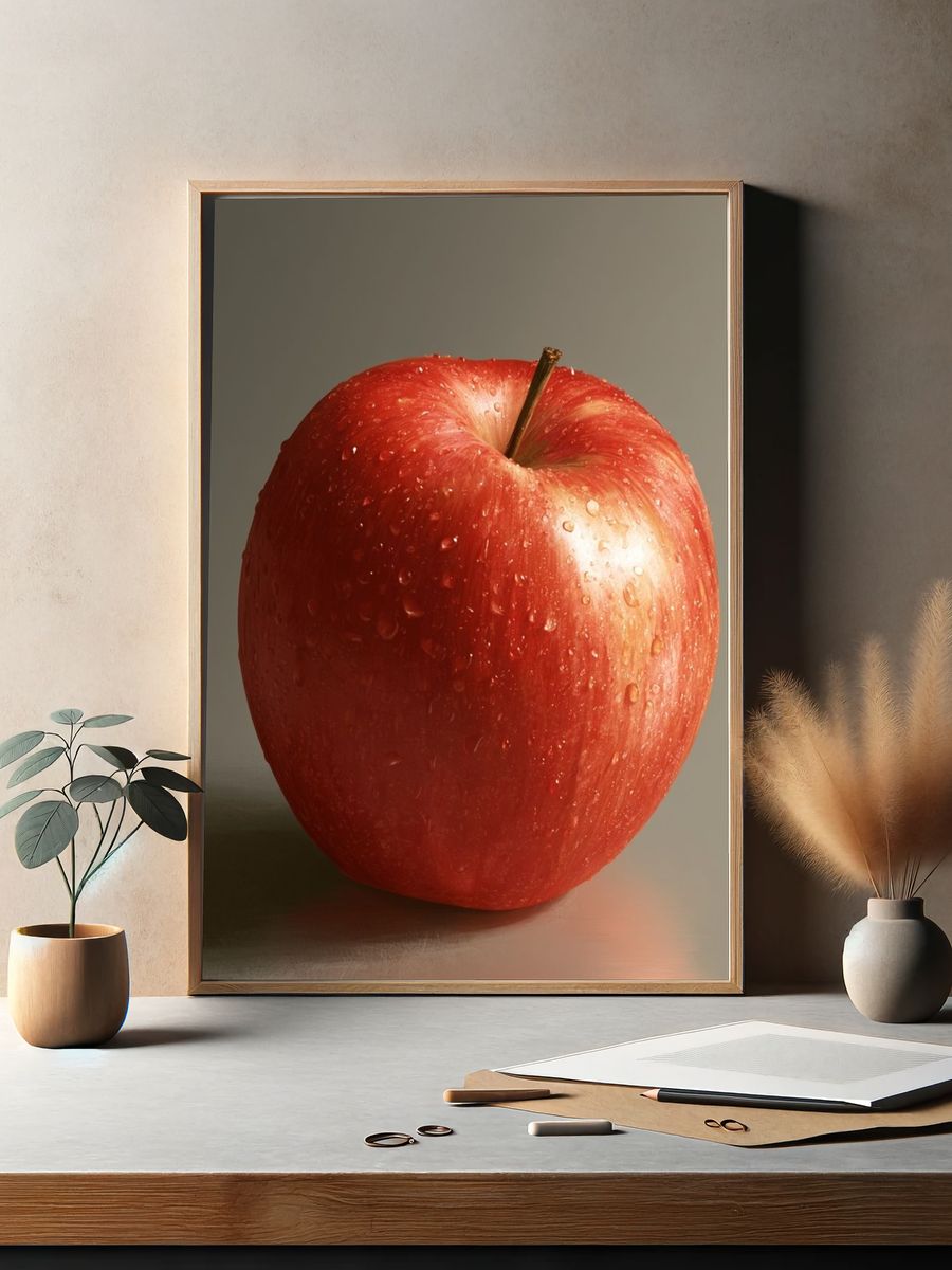 Red Apple Still Life Poster. — room view 2