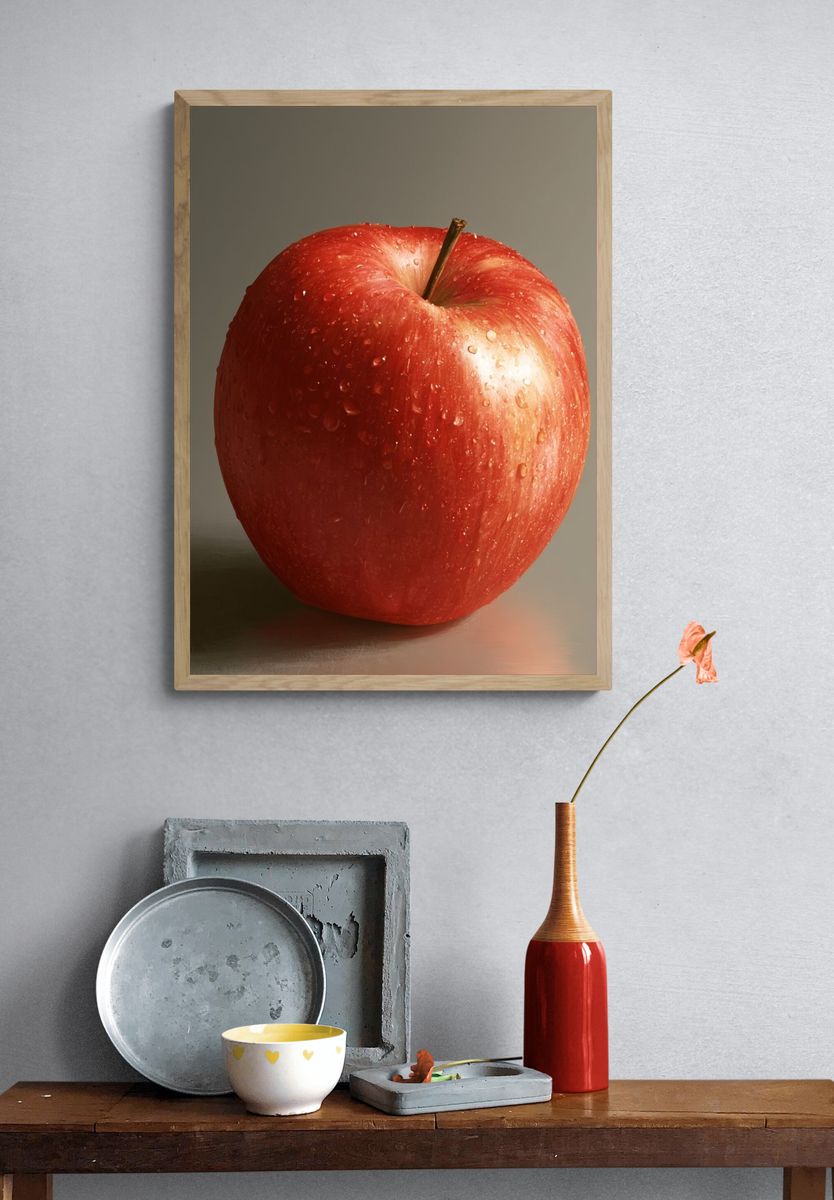 Red Apple Still Life Poster. — room view 3