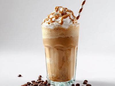 Iced Caramel Coffee Photography Poster. poster print