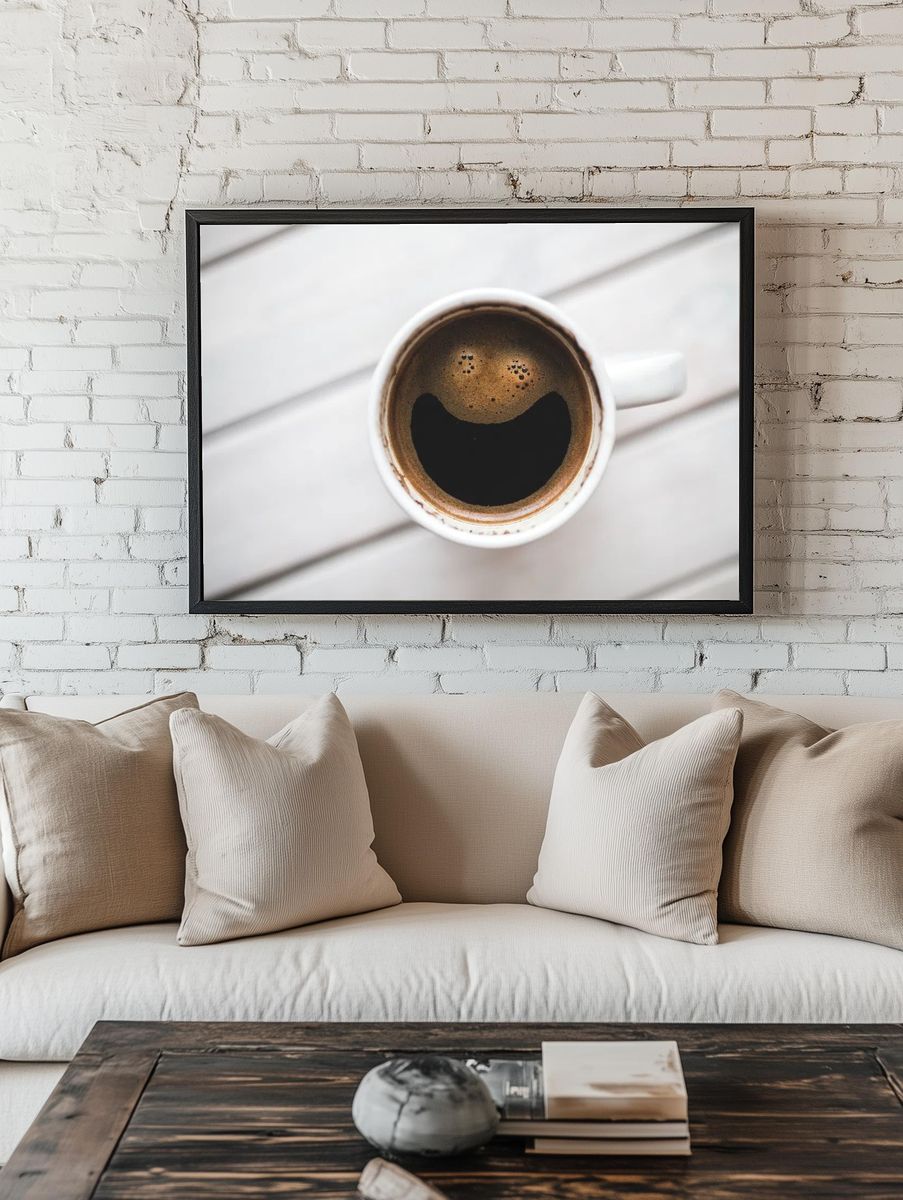 Cup hot coffee morning. Visit. room preview