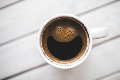 Cup hot coffee morning. Visit.