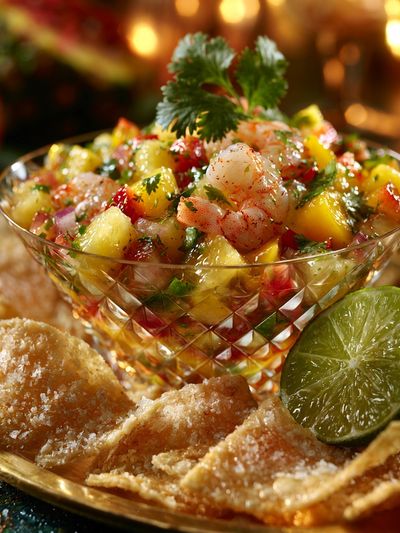 Tropical Shrimp Ceviche Food-Drink Poster.