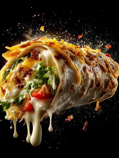 Exploding Burrito Food-Drink Poster. poster print