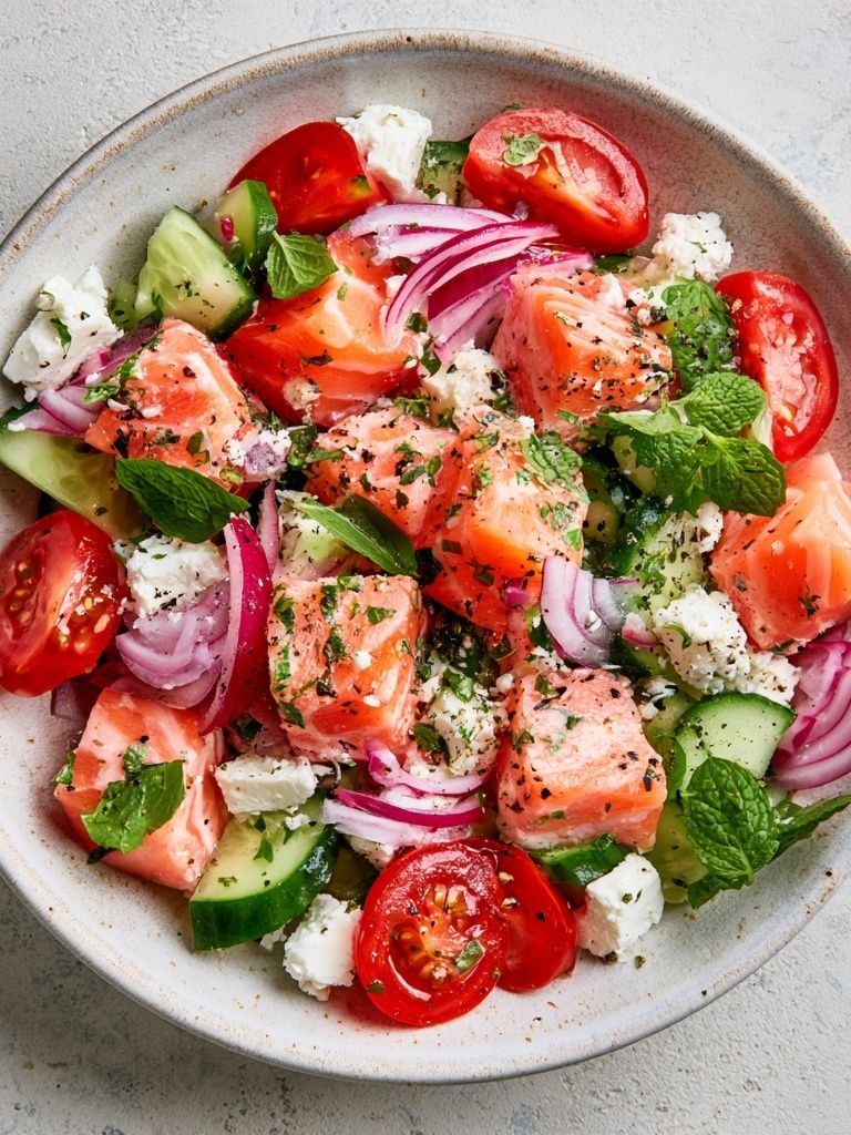 Salmon Salad Food-Drink Poster. poster detail