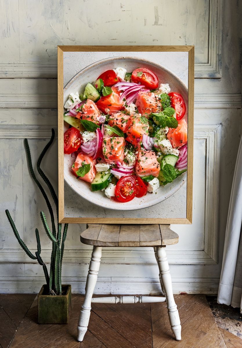 Salmon Salad Food-Drink Poster. room preview