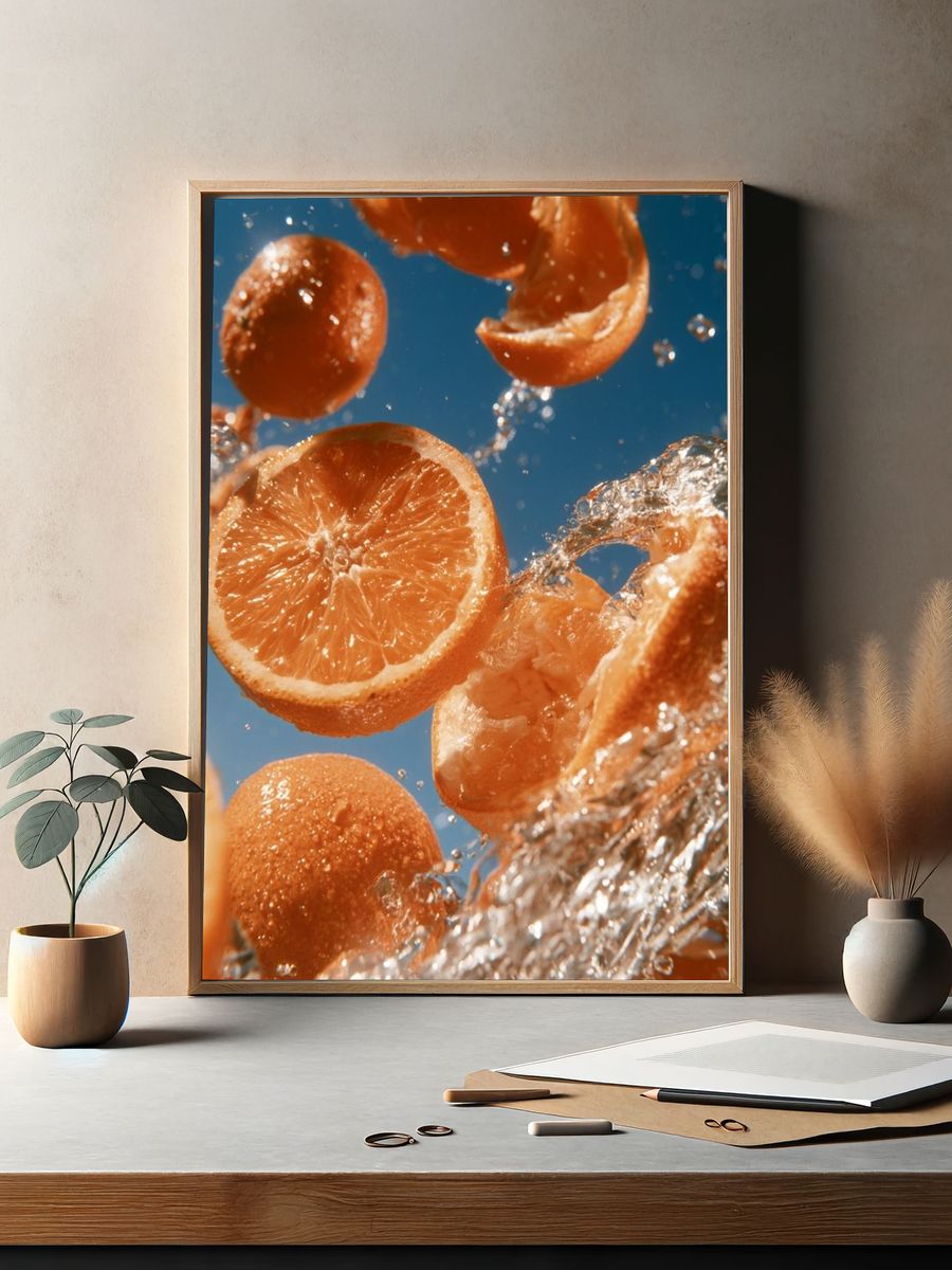 Citrus Splash Photography Poster. — room view 2