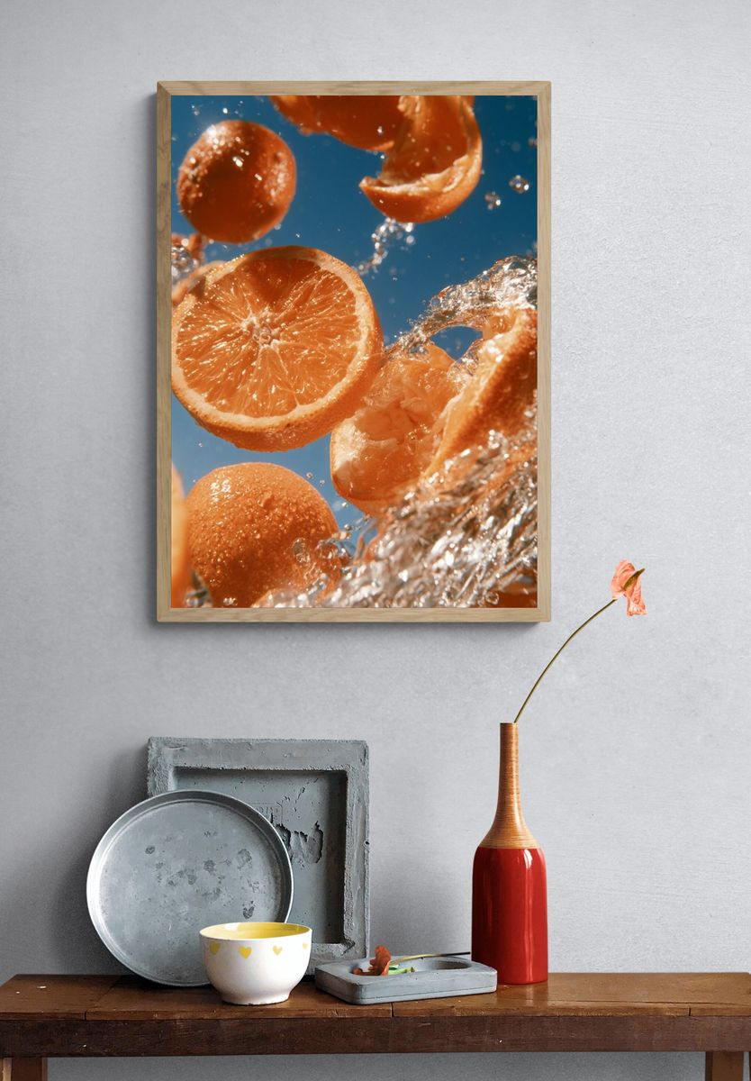 Citrus Splash Photography Poster. — room view 3