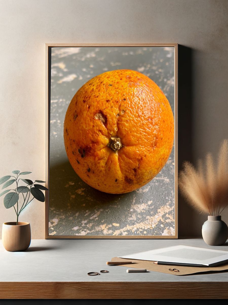 Orange Still Life Photography Poster. — room view 2