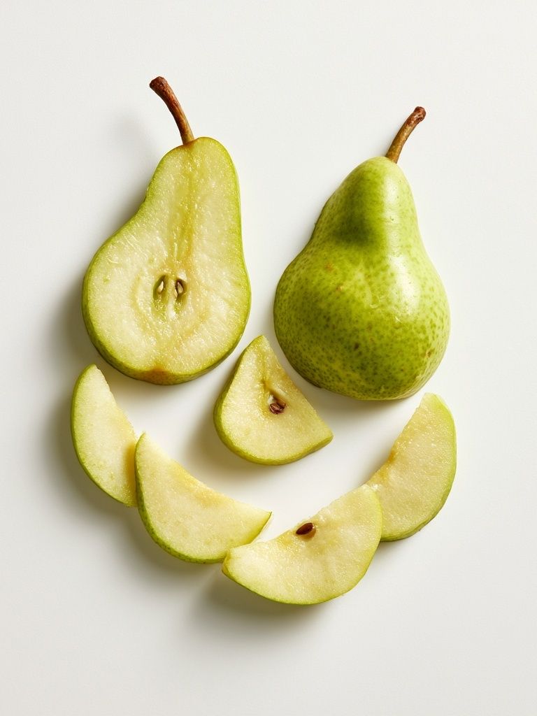 Green Pear Still Life Photography Poster. poster detail