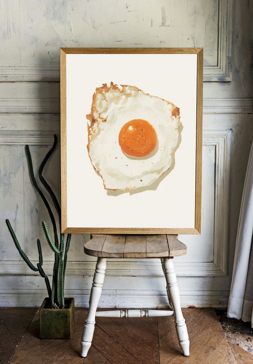 Sunny Side Up Egg Illustration Poster. room preview