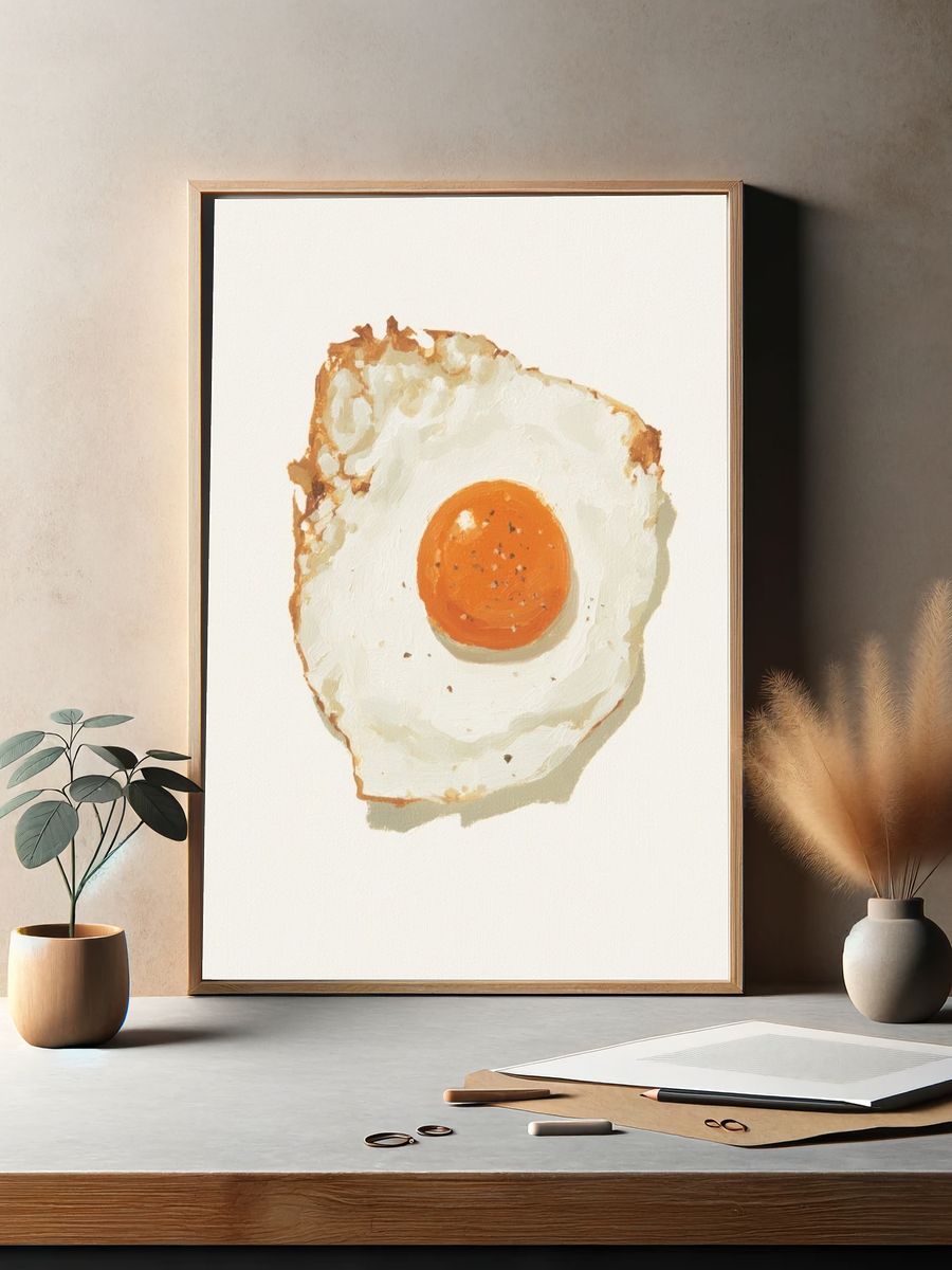 Sunny Side Up Egg Illustration Poster. — room view 2