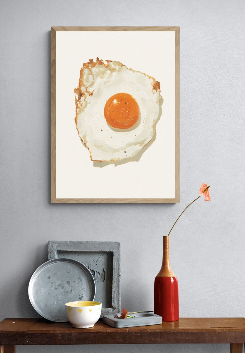 Sunny Side Up Egg Illustration Poster. — room view 3