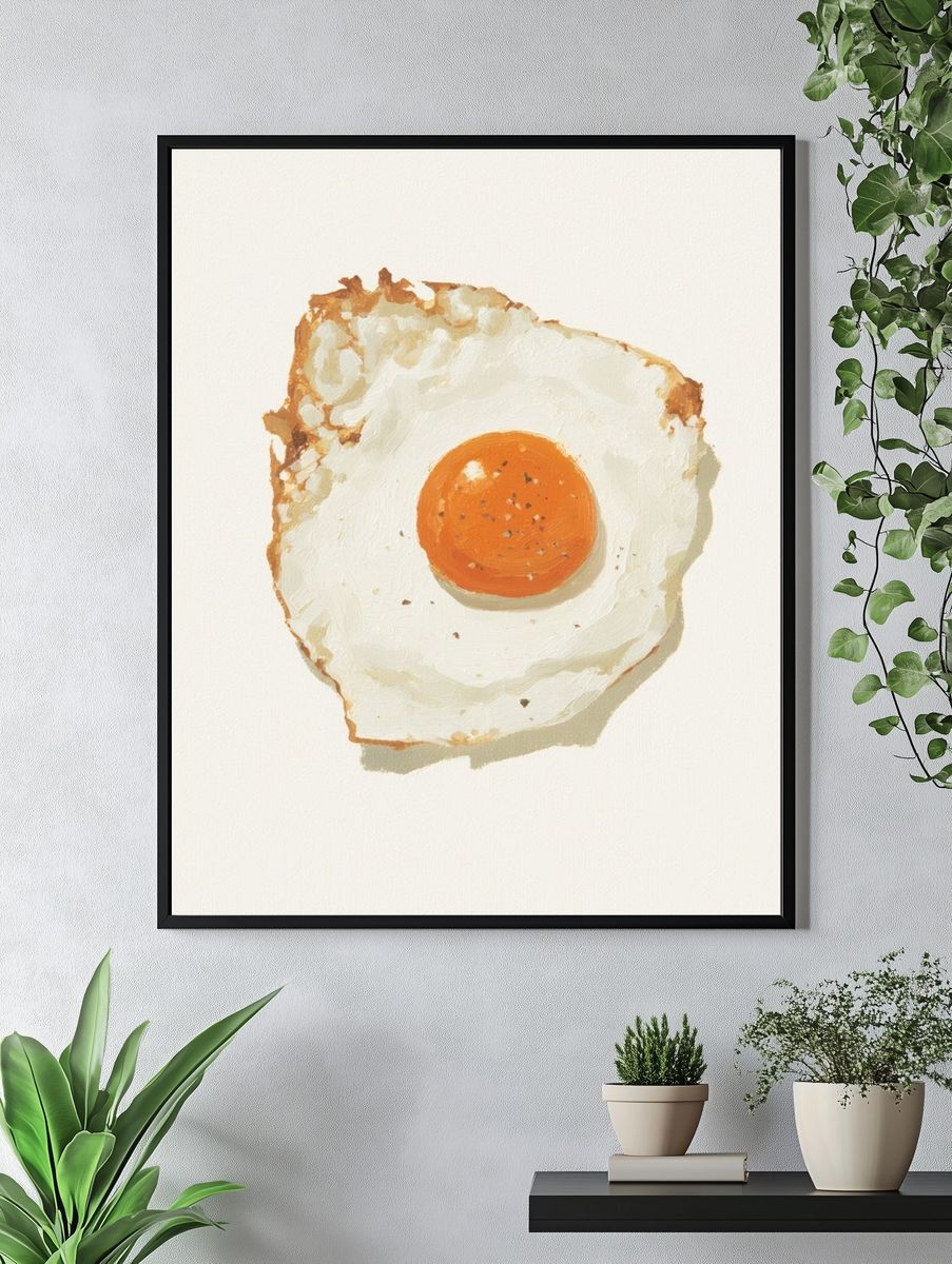 Sunny Side Up Egg Illustration Poster. — room view 4