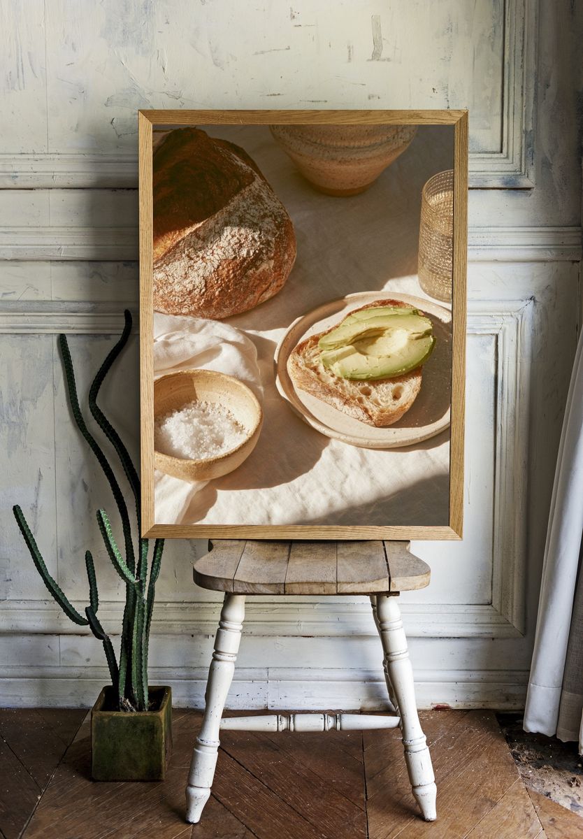 Avocado Toast Still Life Poster. — room view 1