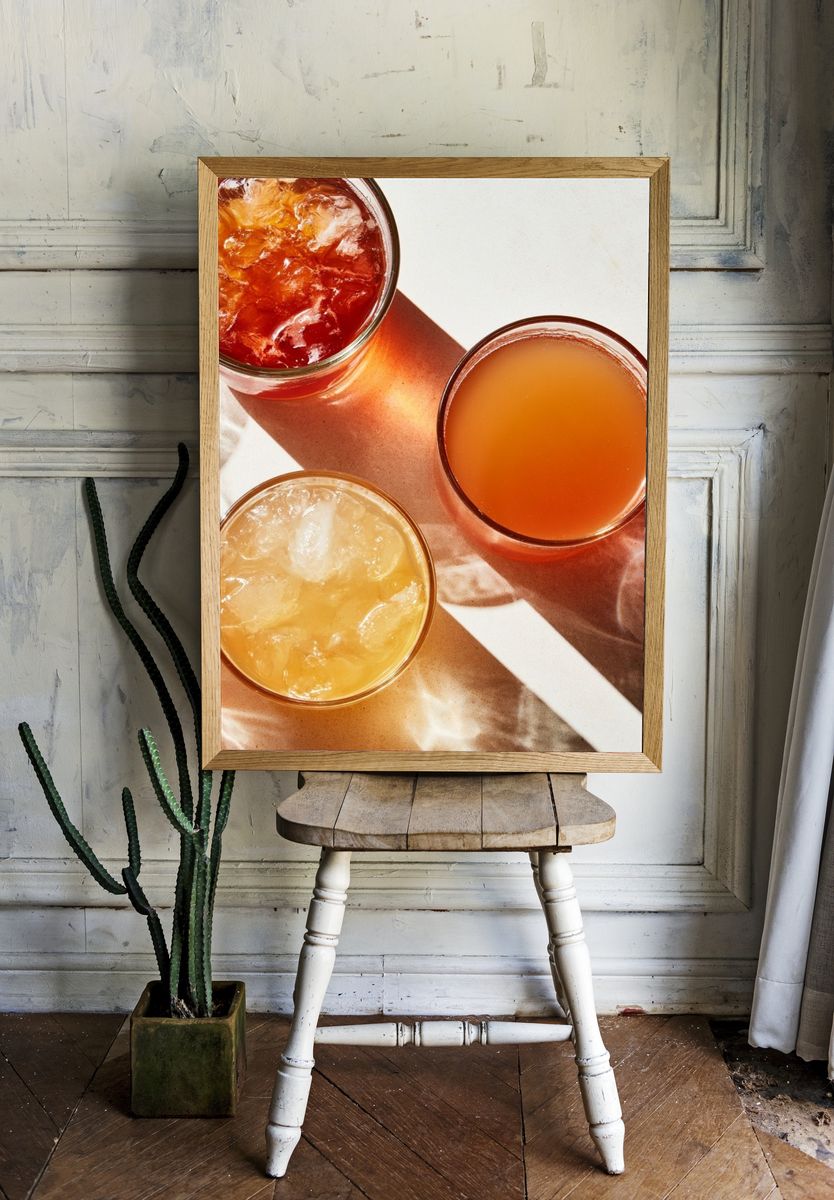 Sunlit Cocktails Photography Poster. — room view 1