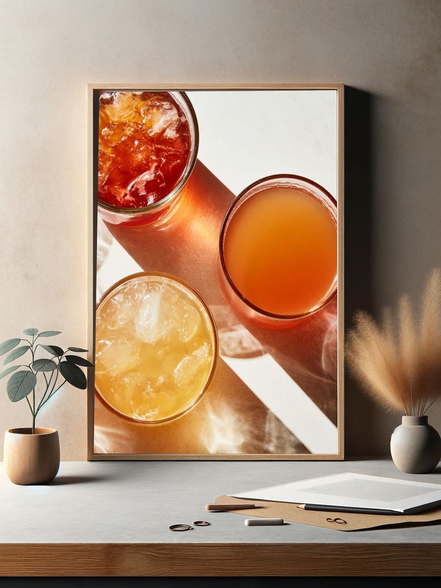 Sunlit Cocktails Photography Poster. — room view 2