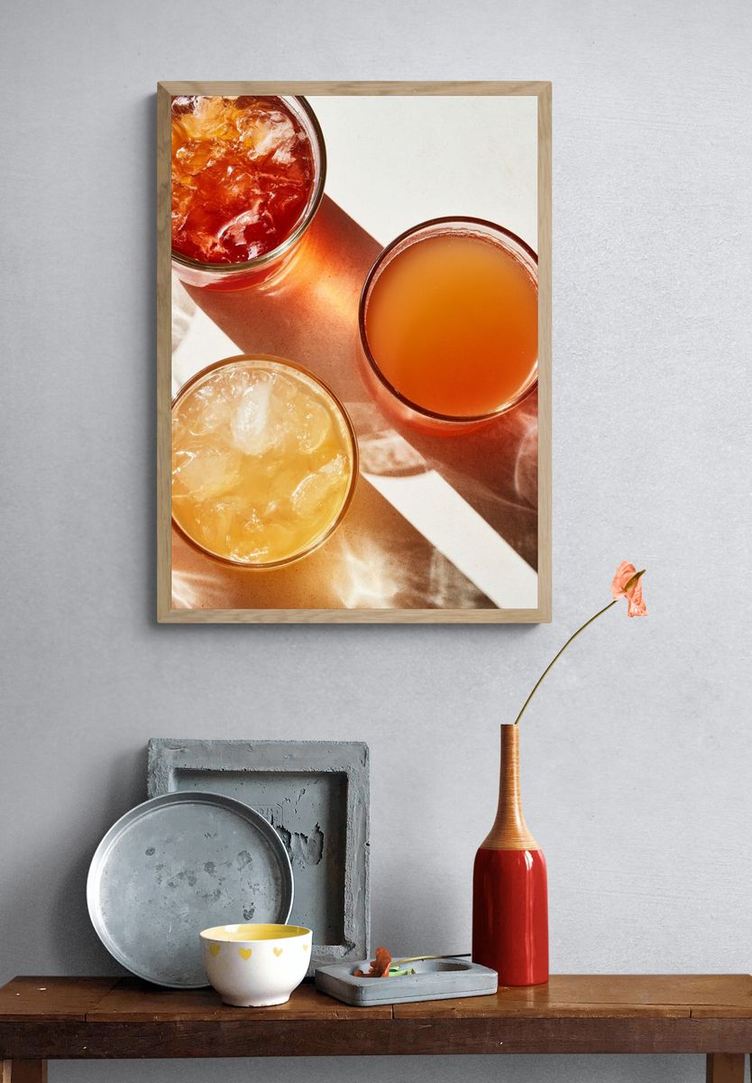 Sunlit Cocktails Photography Poster. — room view 3