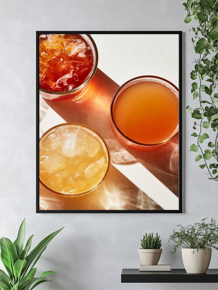 Sunlit Cocktails Photography Poster. — room view 4