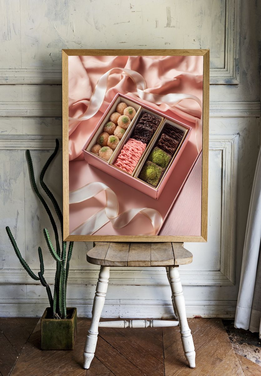 Luxury Dessert Box Photography Poster. — room view 1
