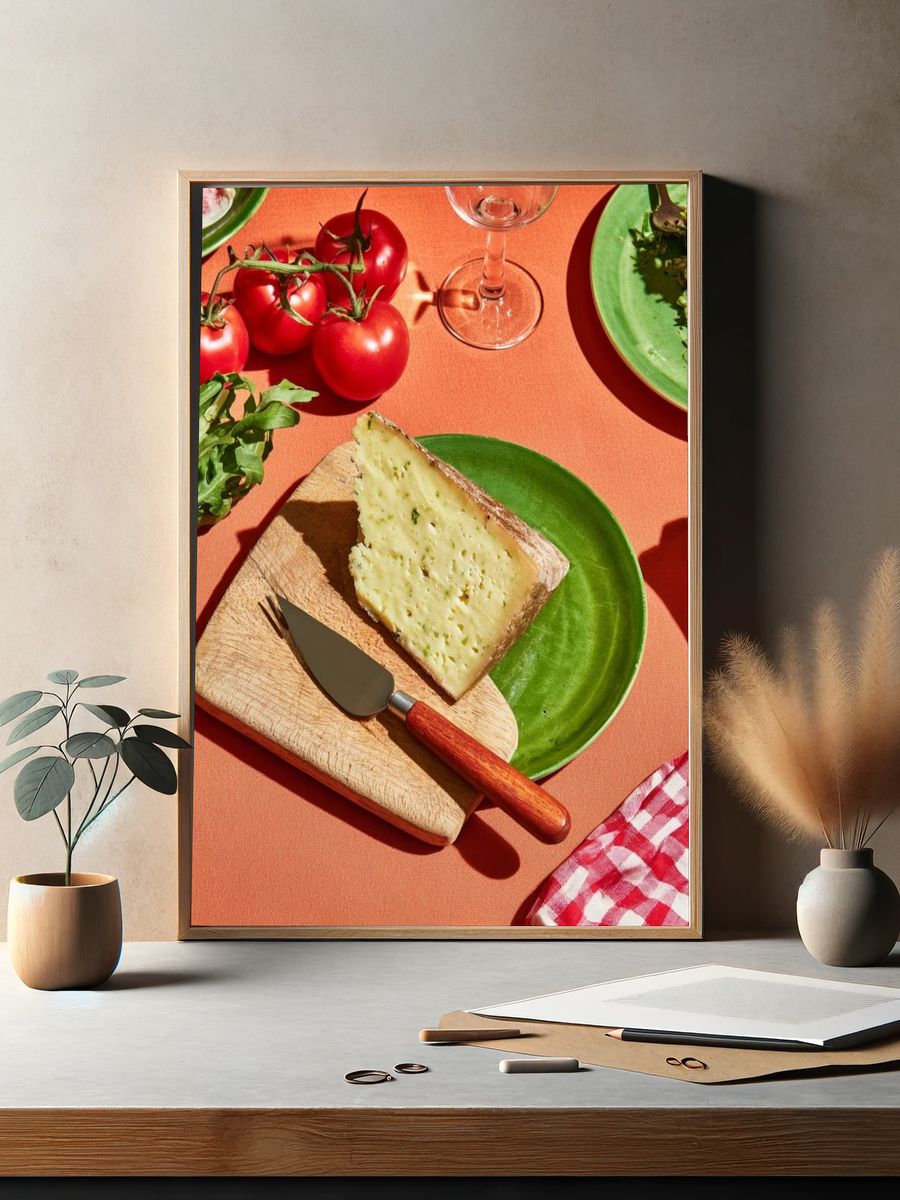 Rustic Cheese Still Life Poster. — room view 2