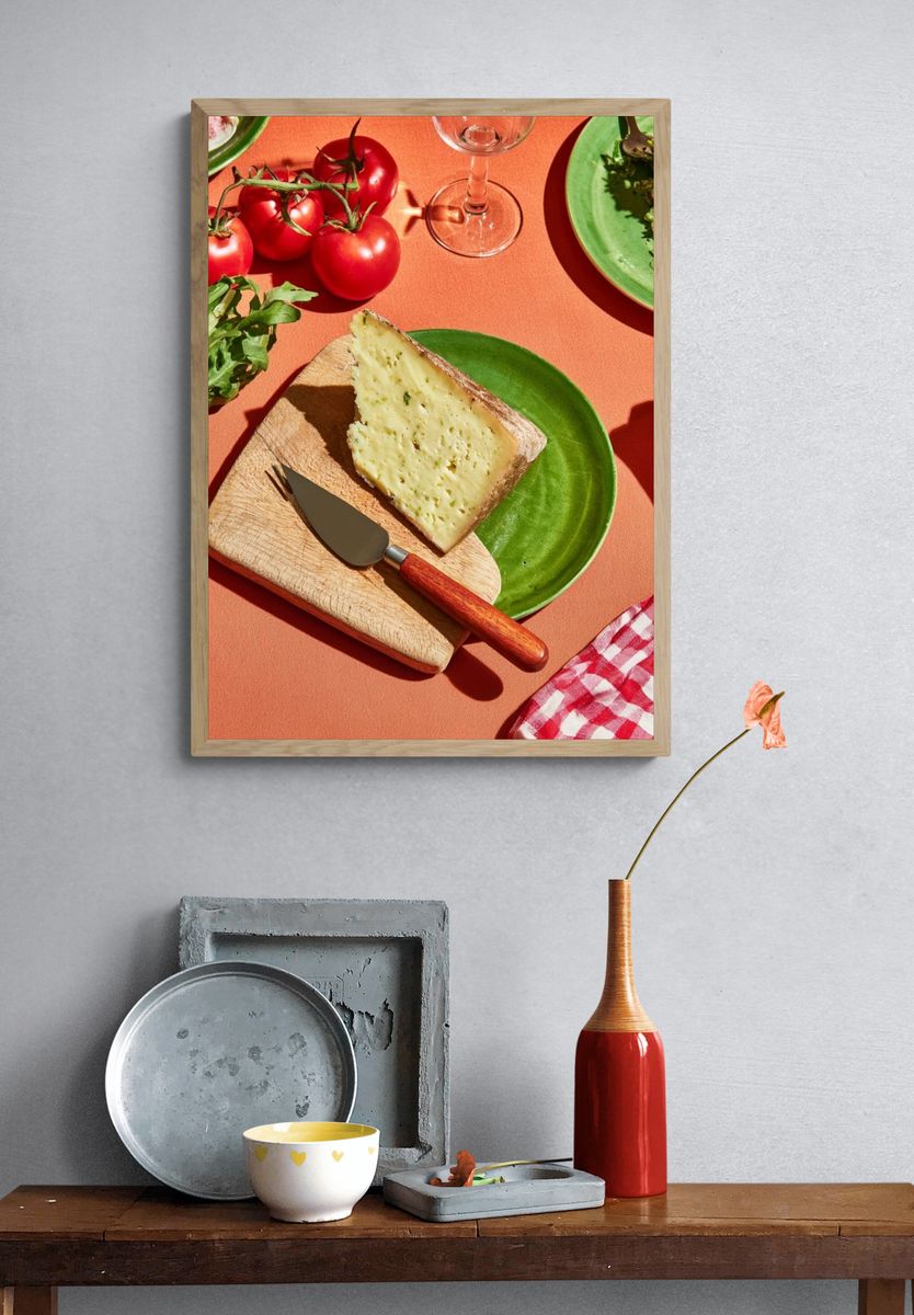 Rustic Cheese Still Life Poster. — room view 3