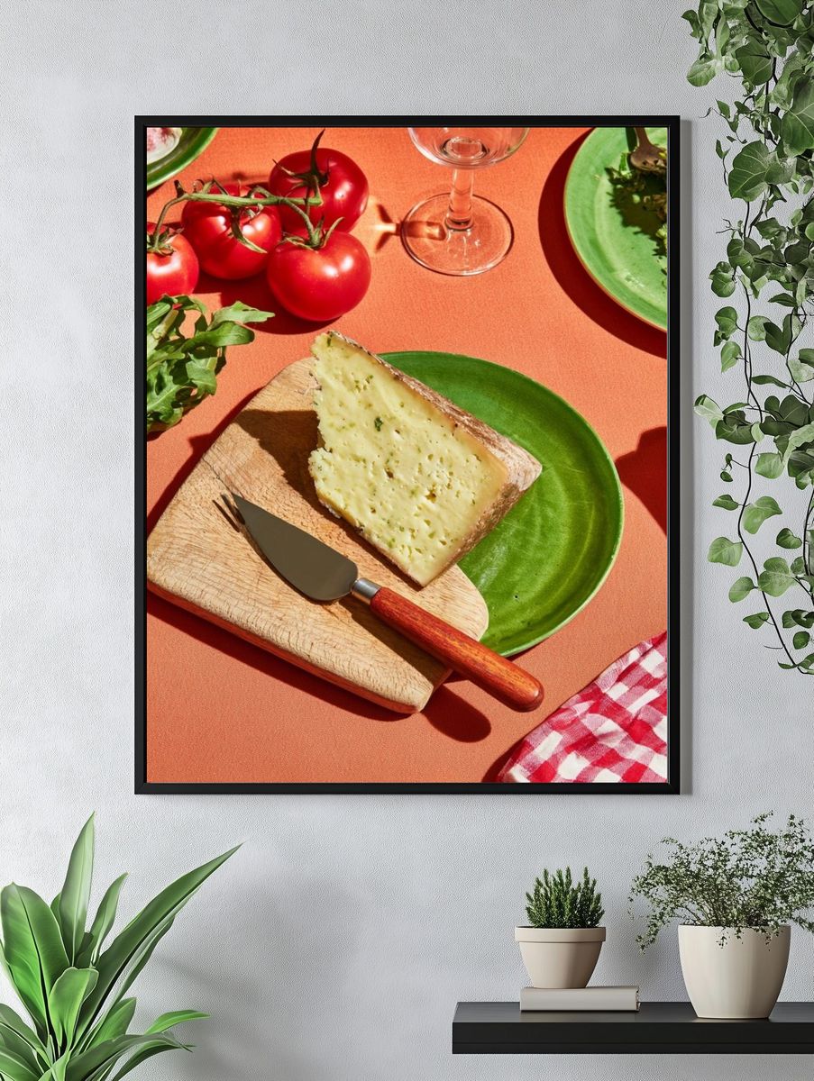 Rustic Cheese Still Life Poster. — room view 4