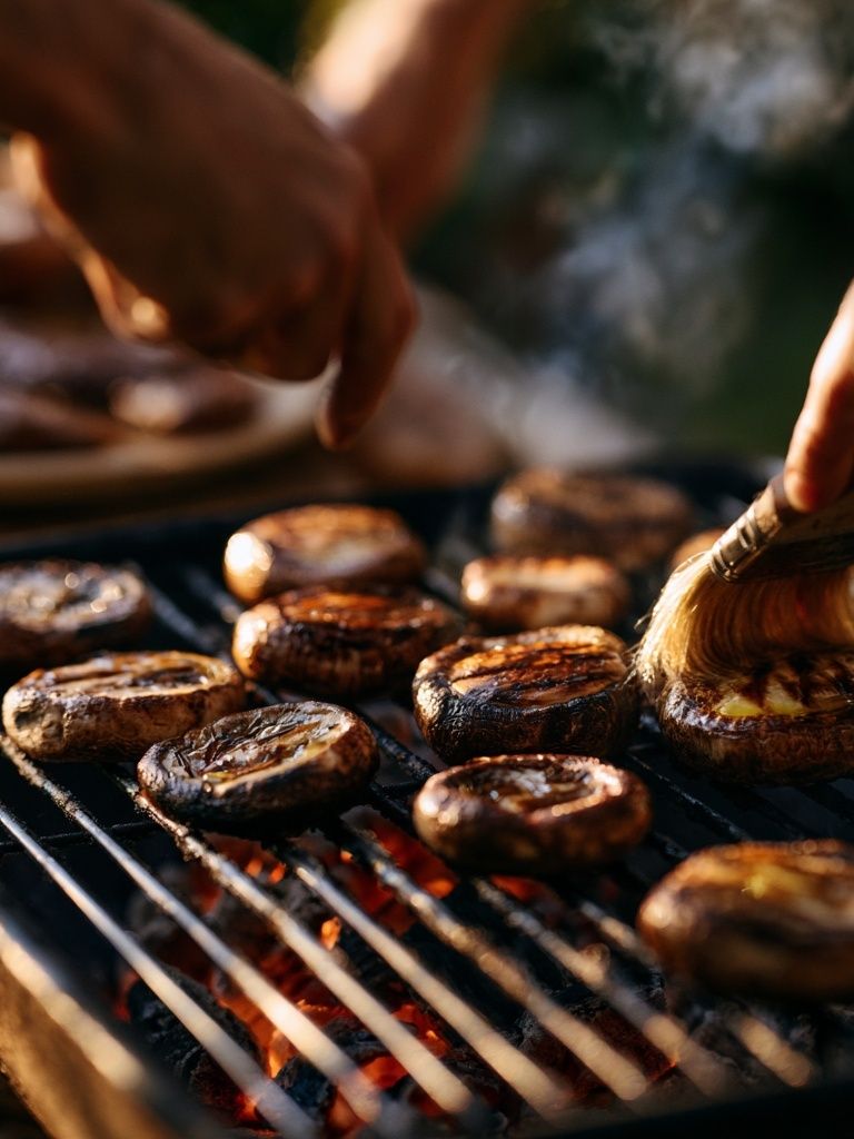Grilled Mushrooms Food-Drink Poster. poster — food-drink art