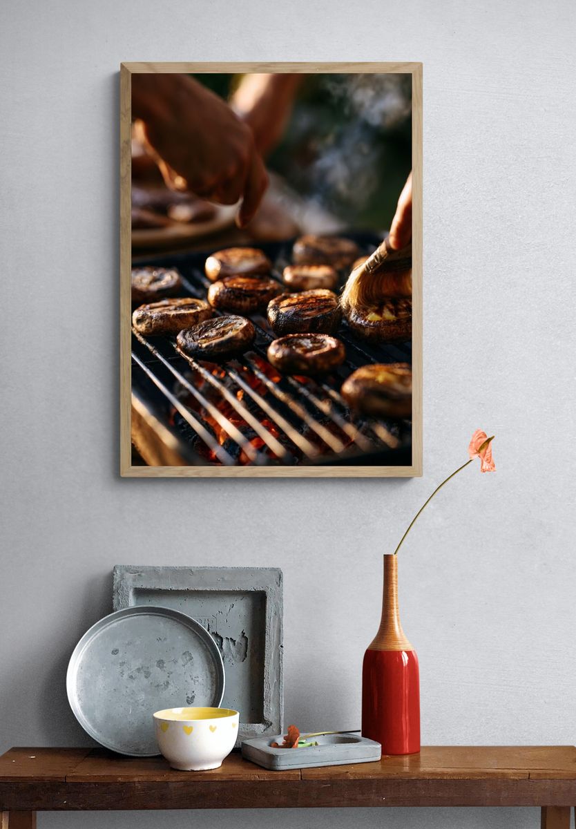 Grilled Mushrooms Food-Drink Poster. — room view 3